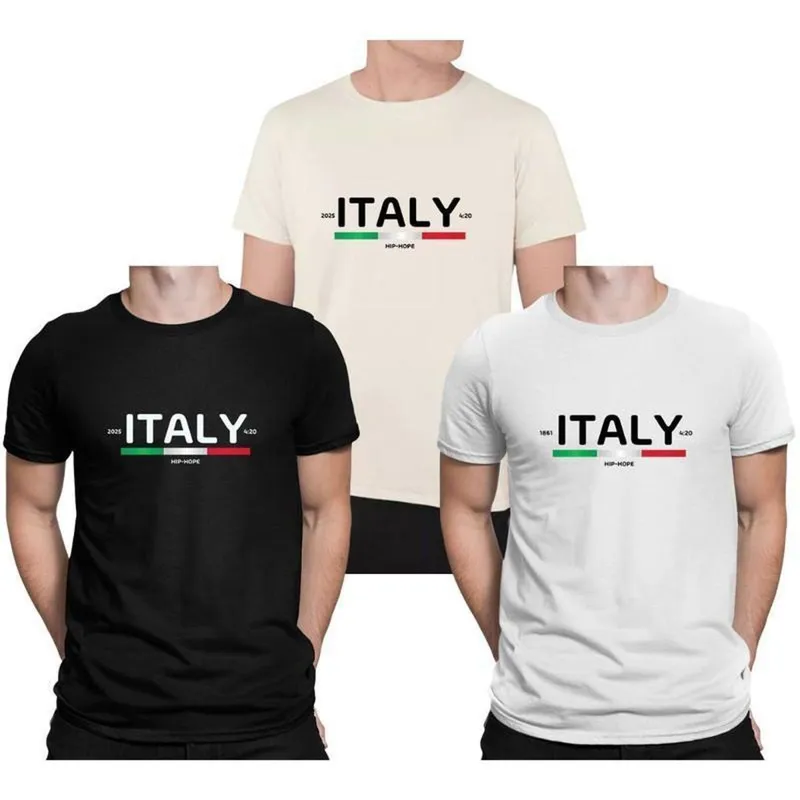 Kit 3 Camisetas Unissex Italy 100% Algodão Dia a Dia, Trabalho, Treino, Academia, Corrida