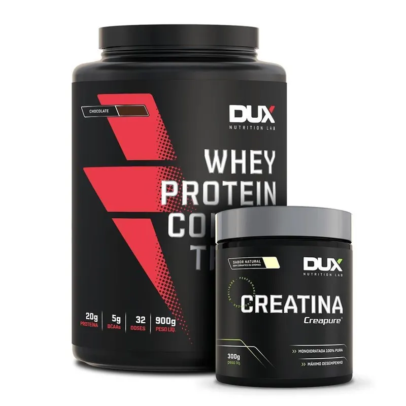 Whey Protein Concentrado Dux Nutrition 900g + Creatina Creapure 300g