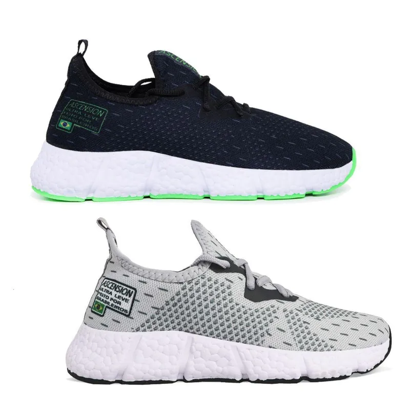2 Pares de Tênis Masculino Ultra Leve: Conforto e Performance para Academia, Corridas e Cross