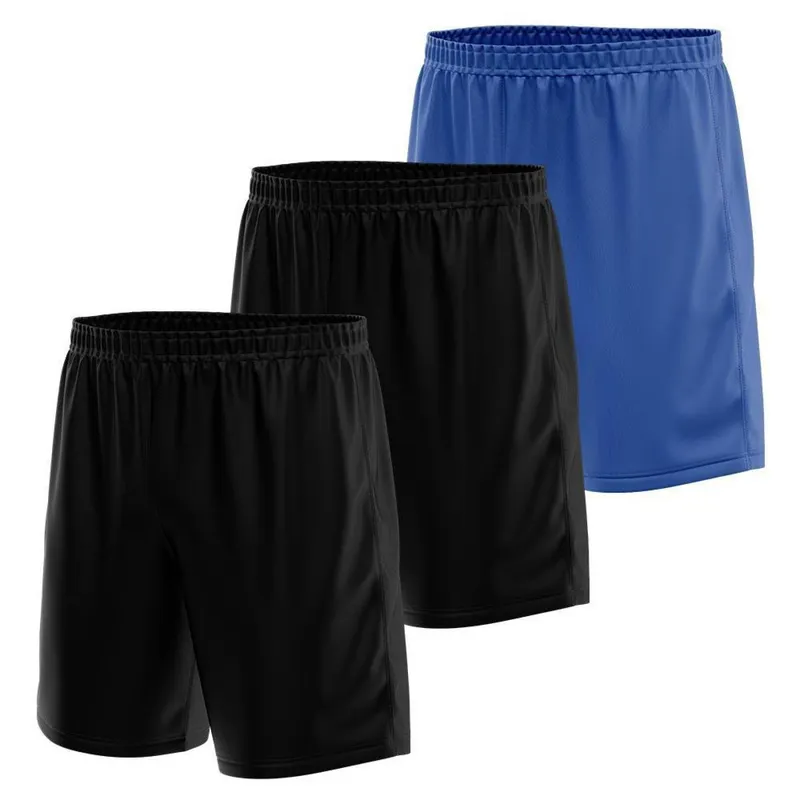 Kit 3 Shorts Masculino Esporte Treino Futebol Academia Liso