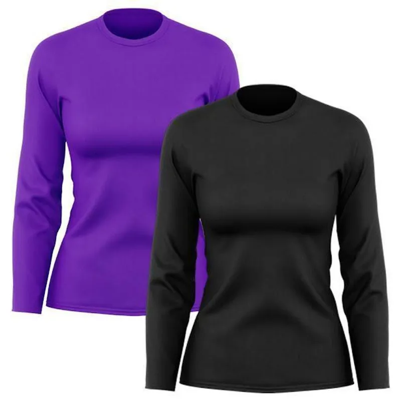 Kit 2 Camisetas Femininas Manga Longa Dry Proteção Uv
