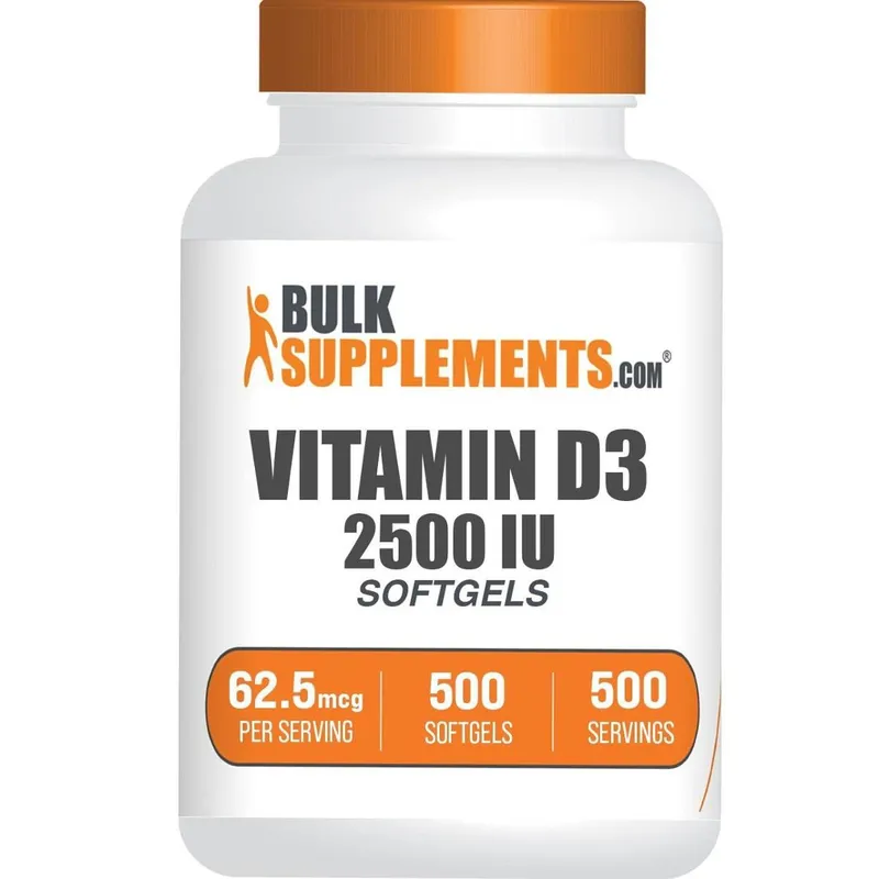 Suplementos de vitamina D3 a granel: 2500 UI, cápsulas gelatinosas (500 unidades)