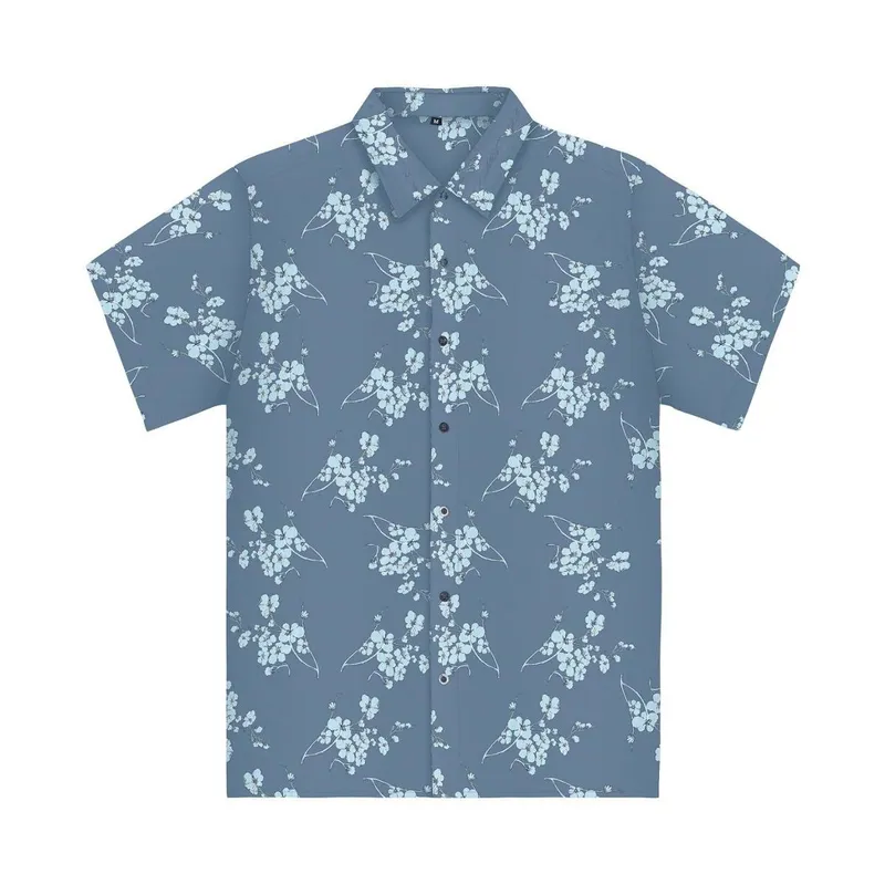 Camisa Masculina Em Tricoline Diametro Azul