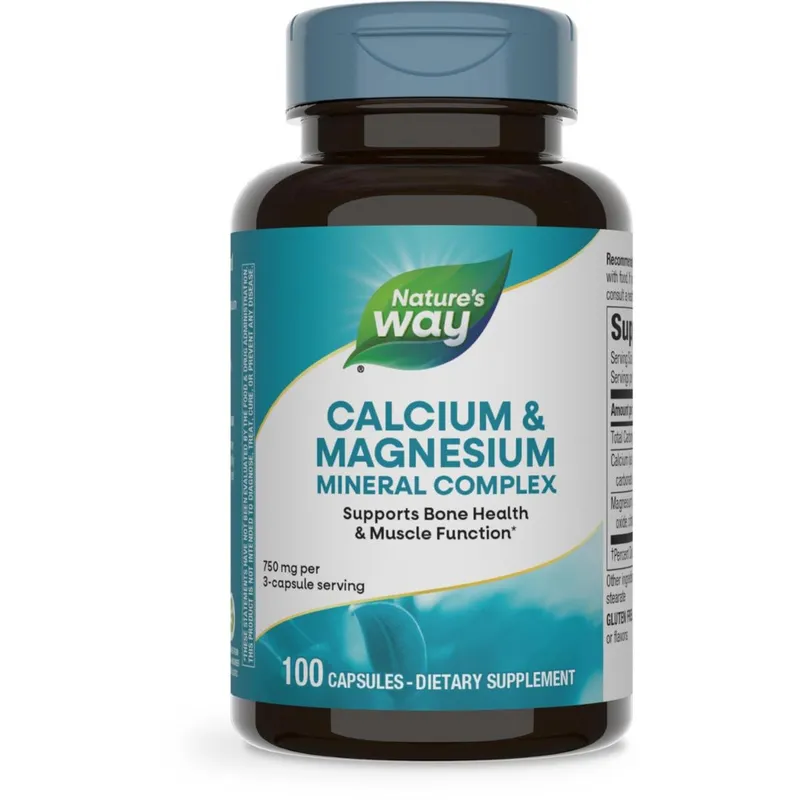 Suplemento Nature's Way de cálcio e magnésio 100 cápsulas