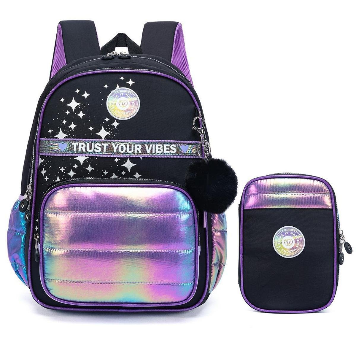 Kit Mochila Escolar De Costas Para Meninas Com Estojo