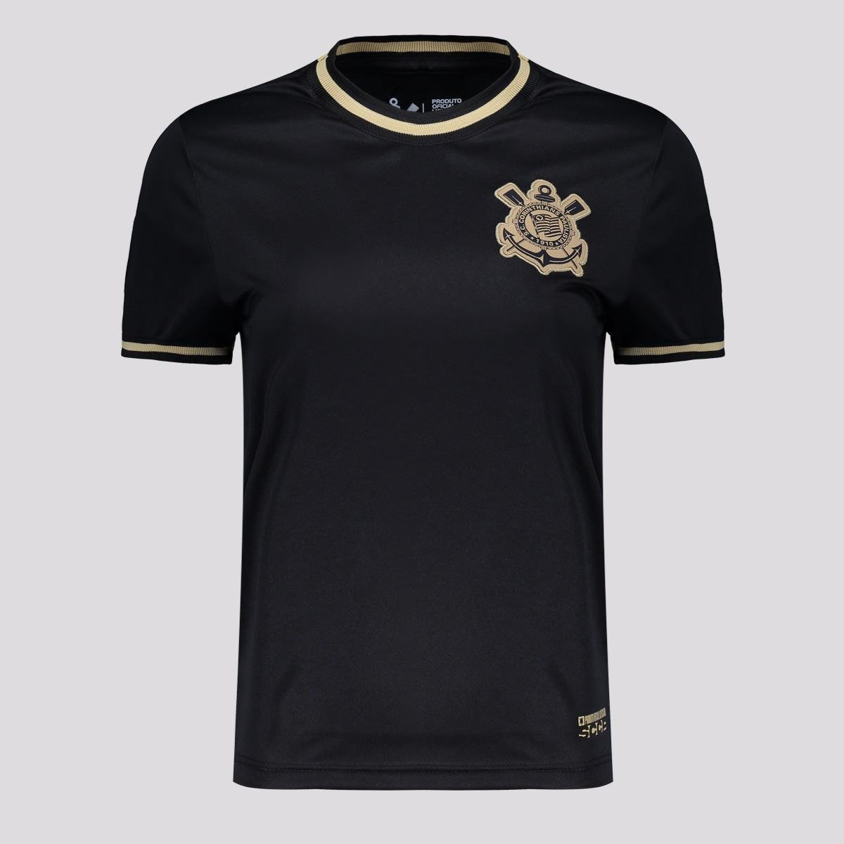Camisa Corinthians Infantil Preta e Dourada