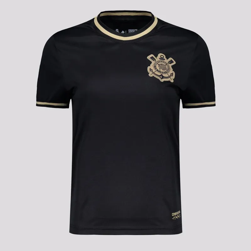 Camisa Corinthians Infantil Preta e Dourada