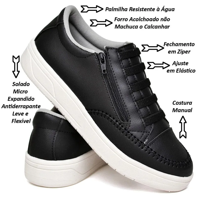 Tenis Feminino Estilo e Conforto Estilo e Conforto Costura Manual