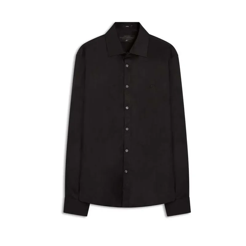 Camisa Masculina Ellus Tricoline Slim Italian Preto