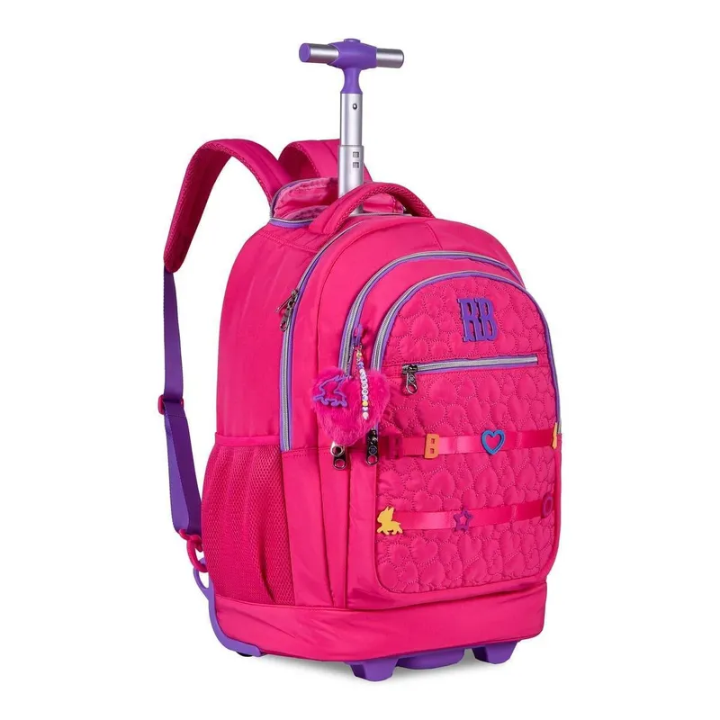 Mochila Escolar Grande Rodinhas ou Costas Rebecca Bonbon