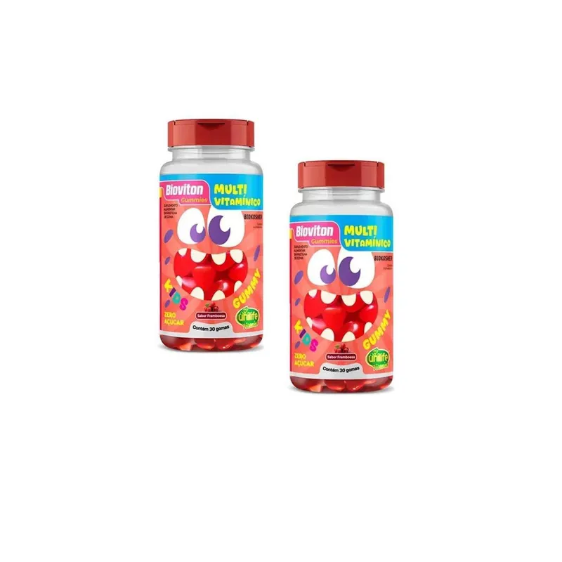 Kit 2 Multivitaminico Kids 2x30 Gummys Sabor Framboesa Unilife