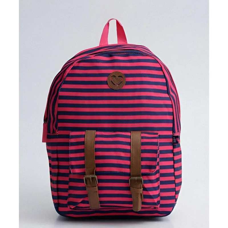 Mochila juvenil clio listras com detalhe em fivela