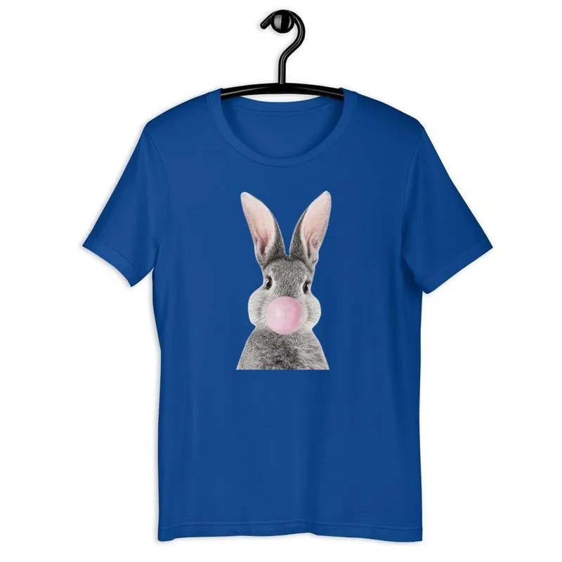 Camiseta Blusa Feminina Coelho Bola de Chiclete