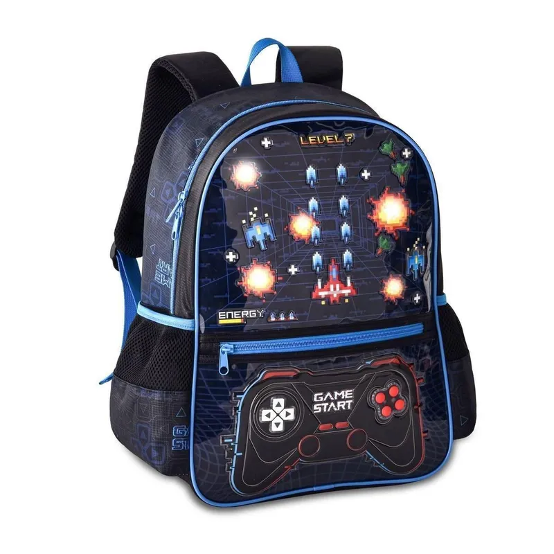Mochila Escolar Video Game Bolsa de Costas Gamer Infantil