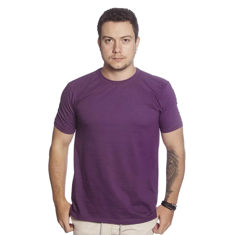 Camiseta Masculina Básica Lisa 100% Algodão Fio 30.1 Penteado Techamalhas