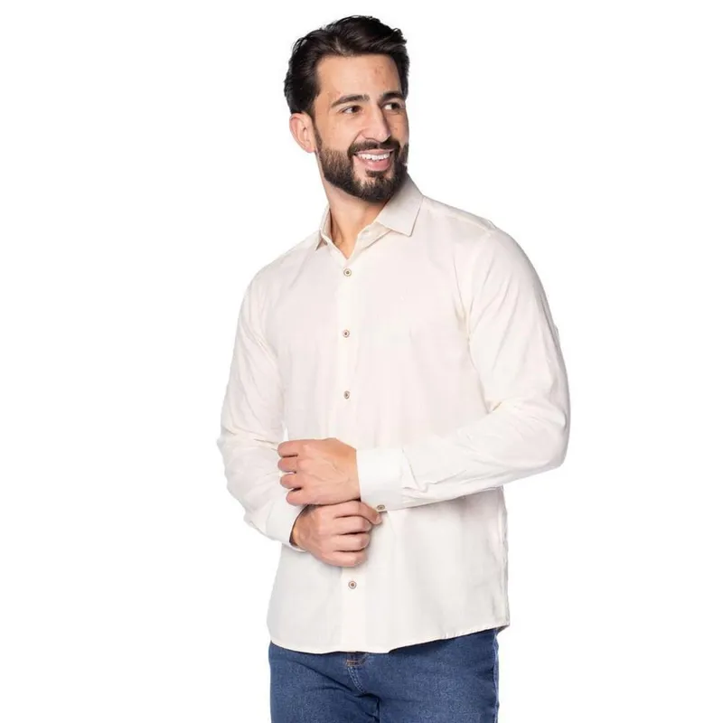Camisa Masculina Amil Comfort Off White