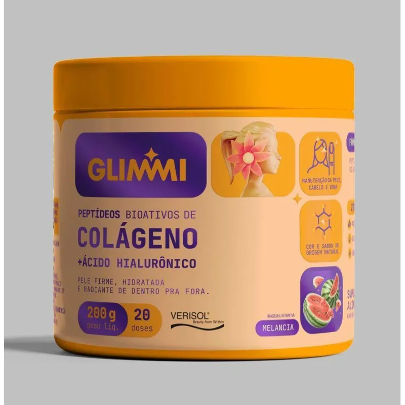 Colágeno Verissol + Ácido Hialurônico Glimmi Melancia 200g