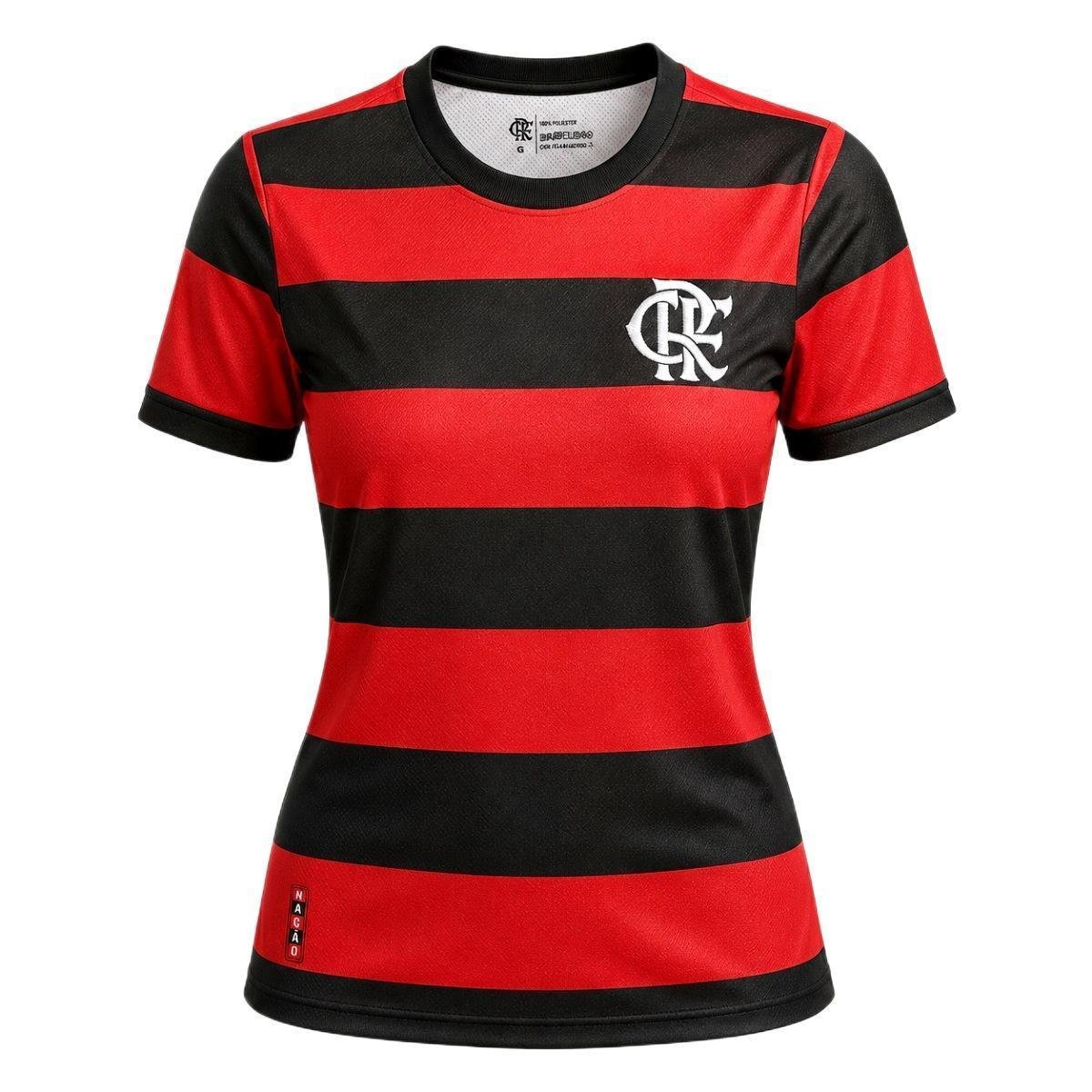 Camisa Flamengo Home Rubro Negro - Feminino