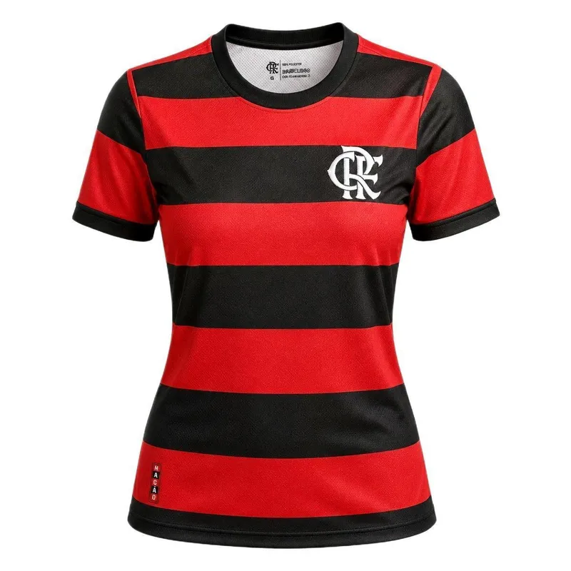 Camisa Flamengo Home Rubro Negro - Feminino