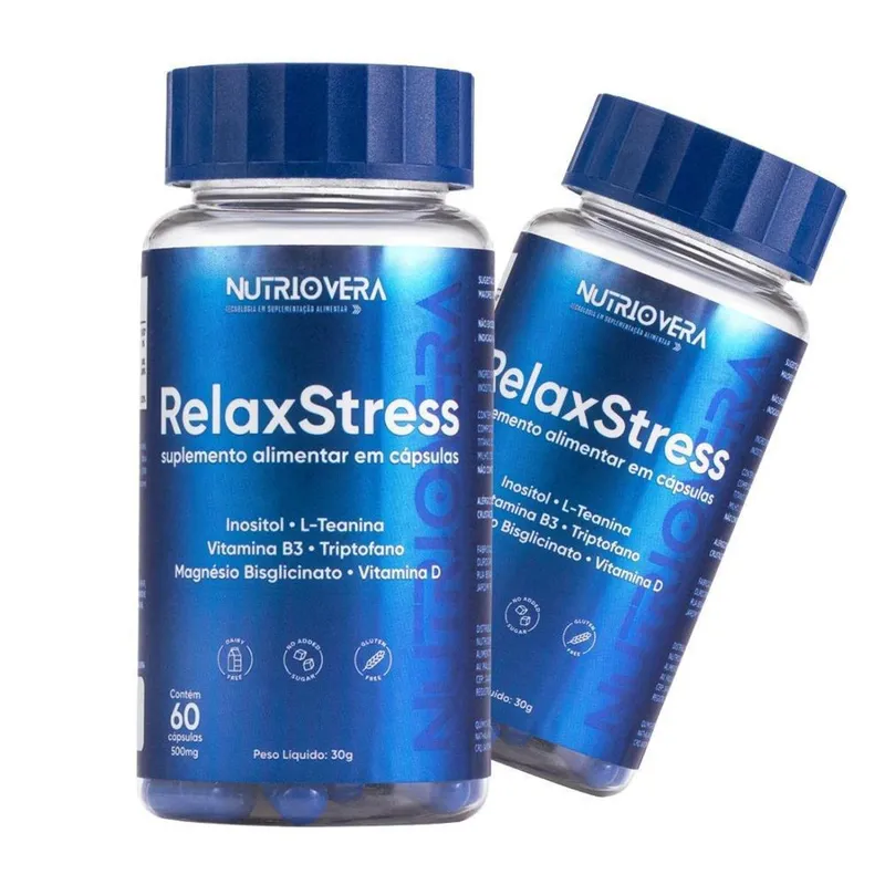 Kit 2 RelaxStress Suplemento Regulador Humor e Sono