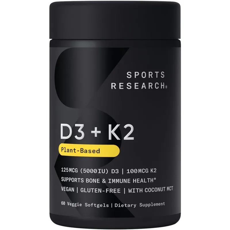 Suplemento De Pesquisa Esportiva Vitamina D3 Vegana + K2 5000Iu