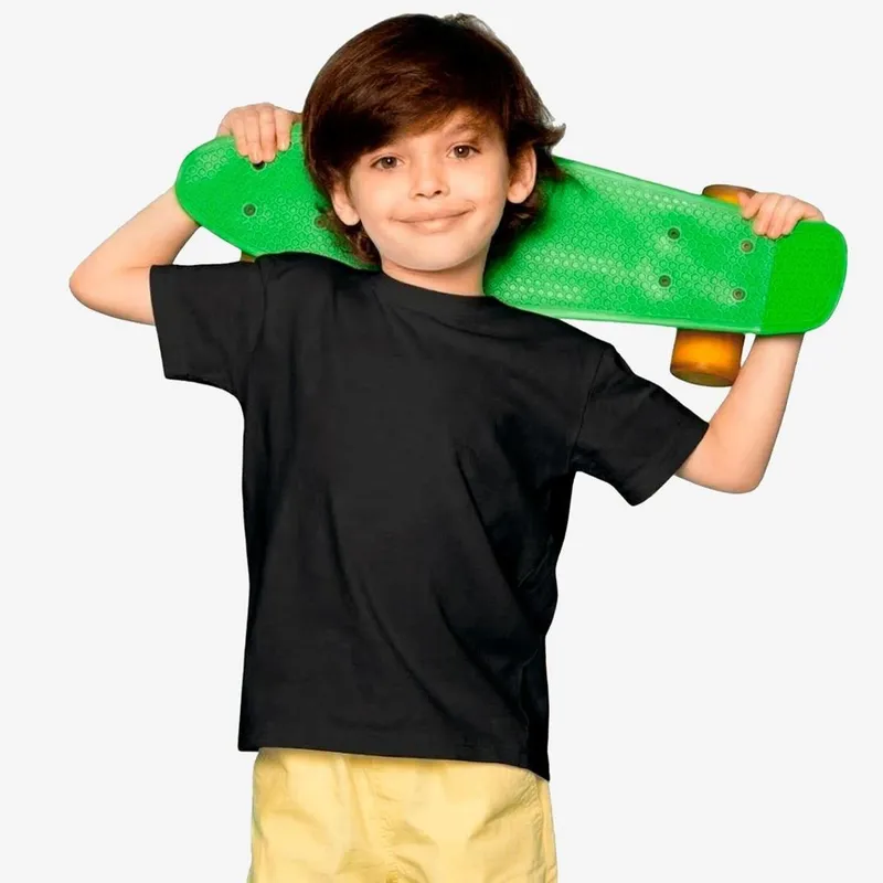 Camiseta Básica Infantil 100 Algodão Confortável Sem Estampa