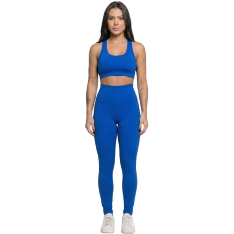 Calça Legging Cós Alto Lisa Serra e Mar Roupa Para Academia Treino Moda Fitness Feminina Musculação