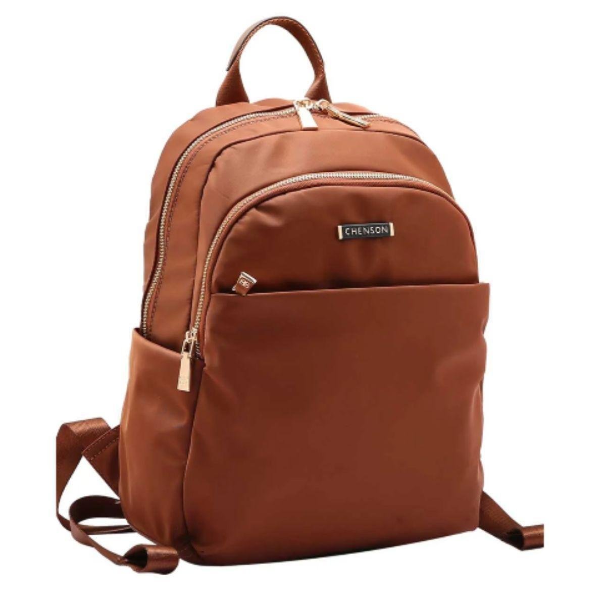 Mochila Feminina Chenson Original Twill Nylon 84939 Marrom