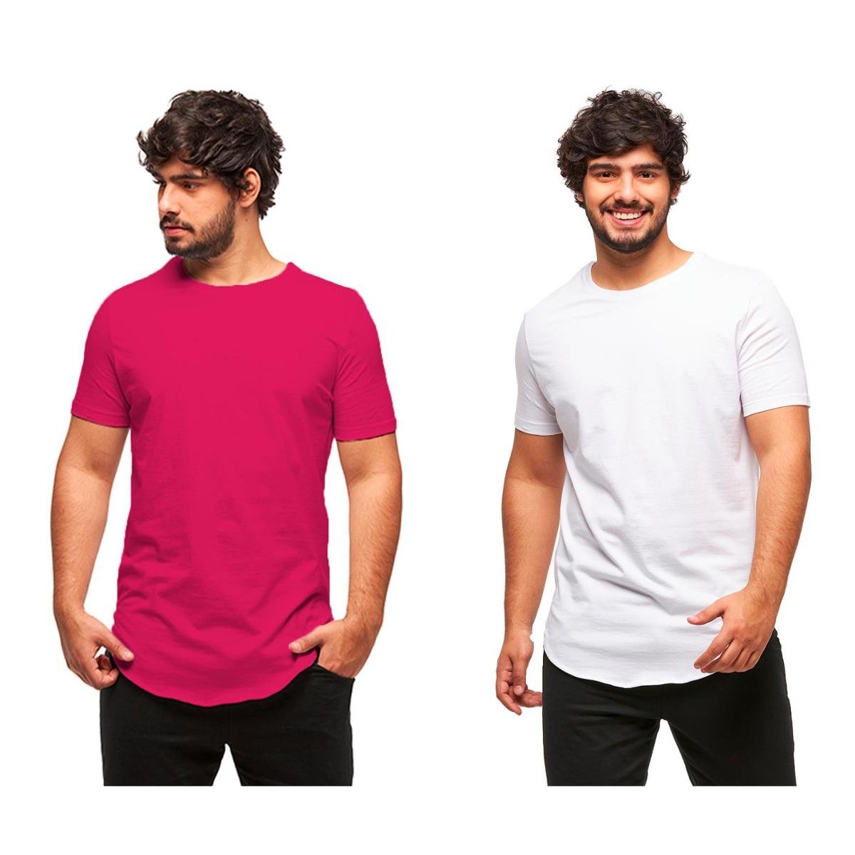 Kit 02 Camisetas Longline Manga Curta Oversized
