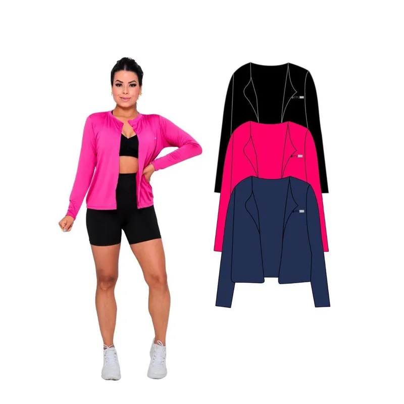 Kit Com 3 Casacos Camisas de Proteção UV Feminino