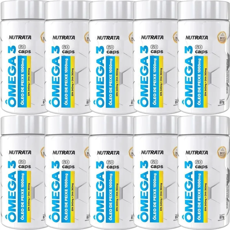 Kit 10X Ômega 3 1000mg - 60 Cápsulas - Nutrata