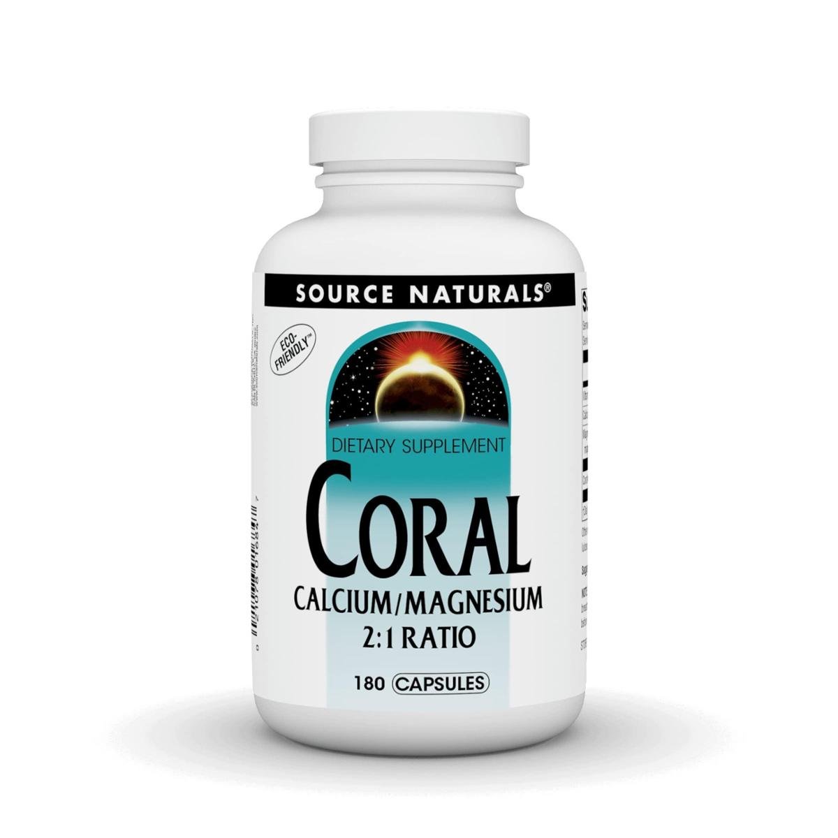 Suplemento Mineral Source Naturals Calcio Coral Magnesio 180 Cápsulas