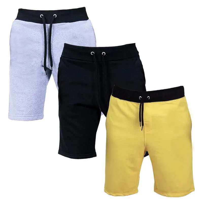 Kit 3 Bermudas Moletom Shorts Fitness Academia Treino P ao GG Premium