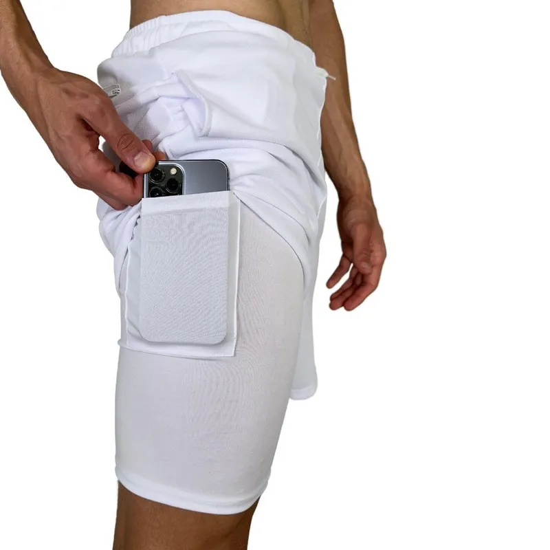 Shorts Duplo 2 Em 1 Para Corrida United - preto - xgg