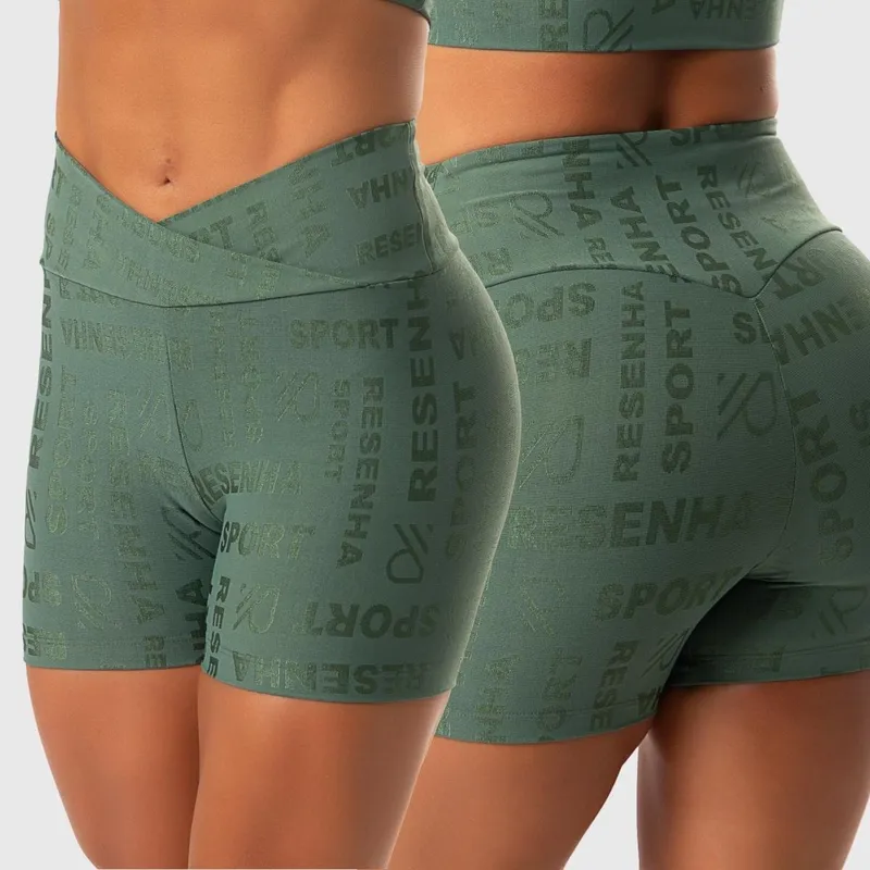 Short Fitness Poliamida Cós Alto Não Transparente Resenha Sport Premium