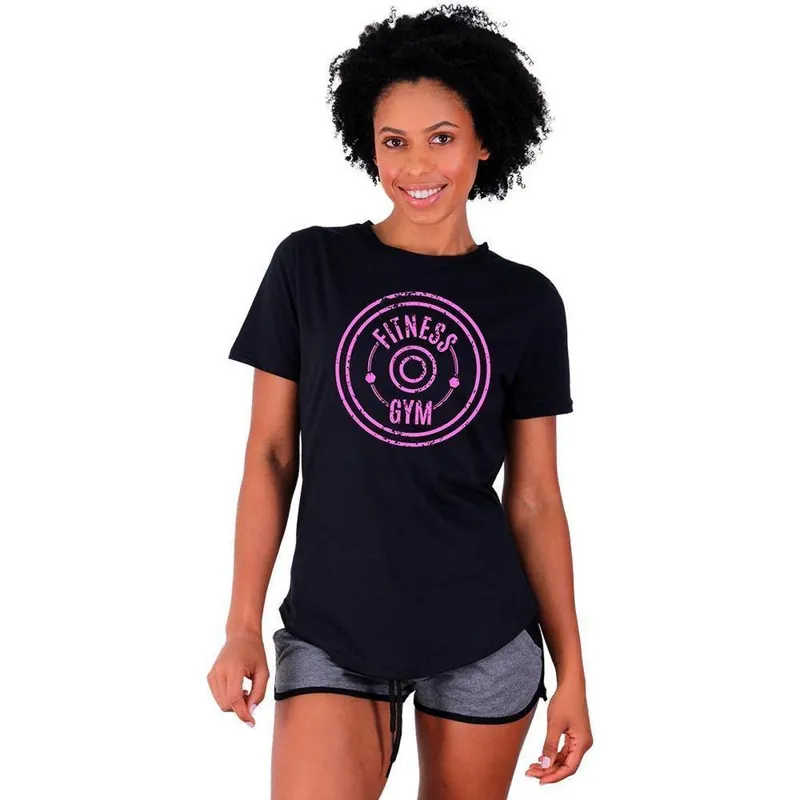 Camiseta Longline Feminina MXD Conceito Estampas Treino Hard Dia a Dia Academia