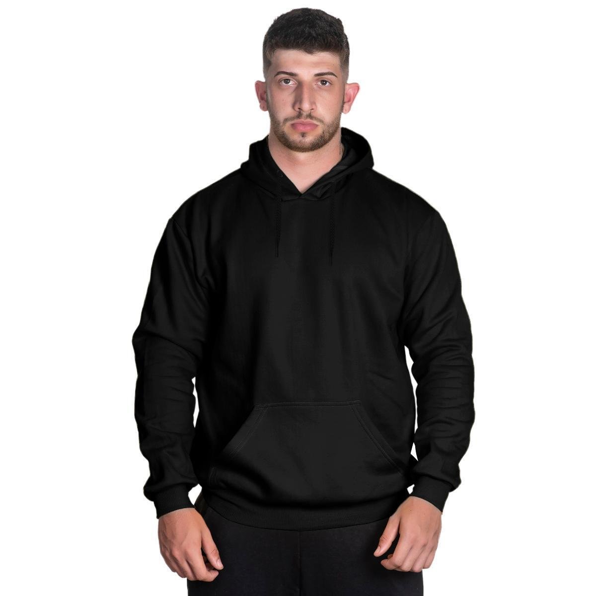 Blusa De Moletom Canguru Casaco De Frio Liso