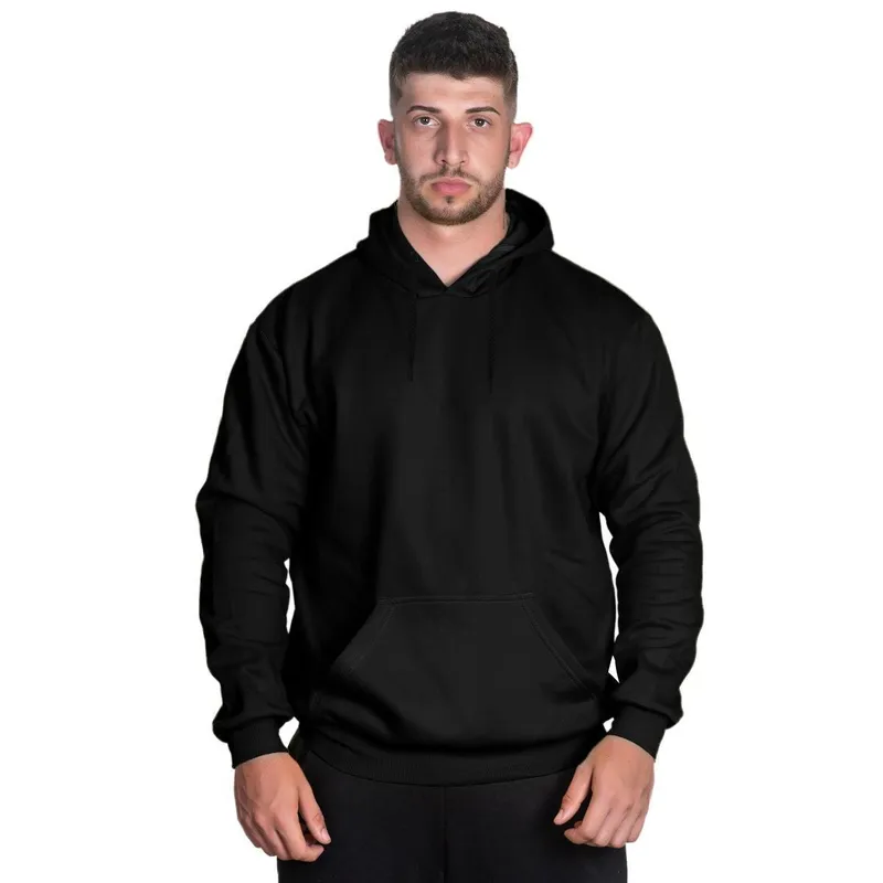 Blusa De Moletom Canguru Casaco De Frio Liso