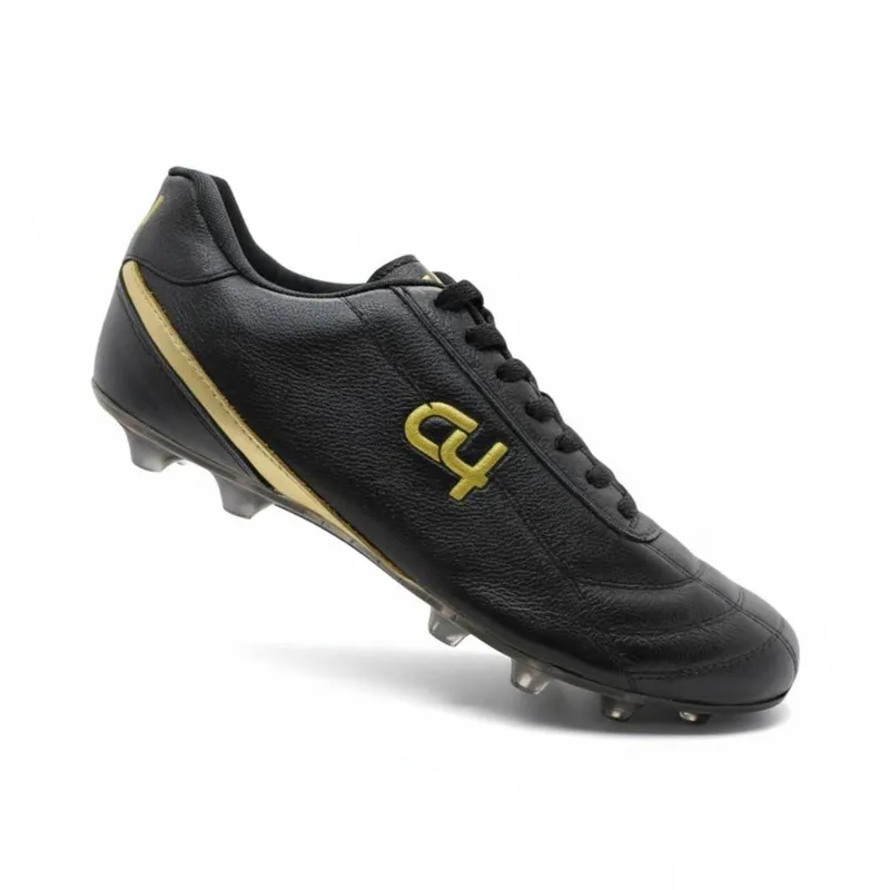 Chuteira de Campo C4 Sports Uso Profissional em Couro Alta Performance, Conforto e Estilo Para Pés
