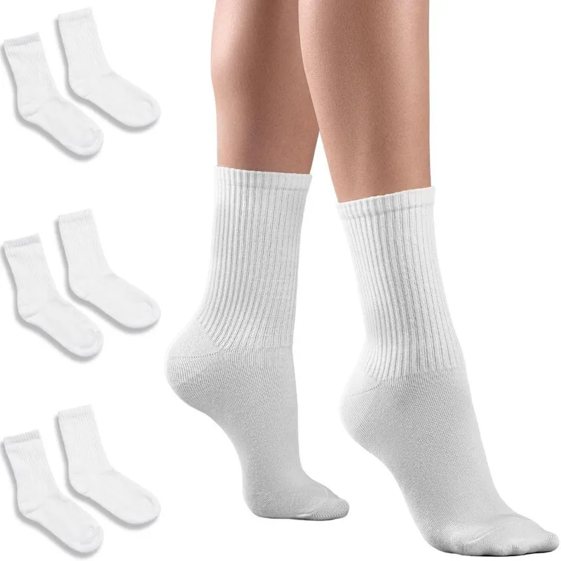 Kit 3 Pares Meia Cano Alto Respirável Fitness Feminina