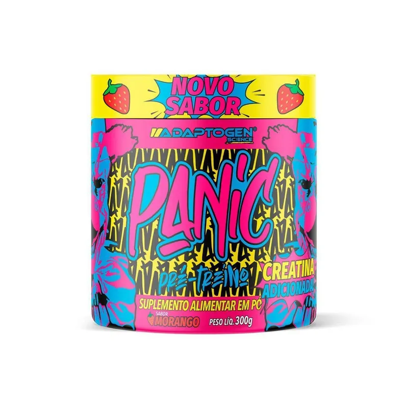 Panic Adaptogen suplemento Pré treino com Creatina Nova Fórmula pote 300g
