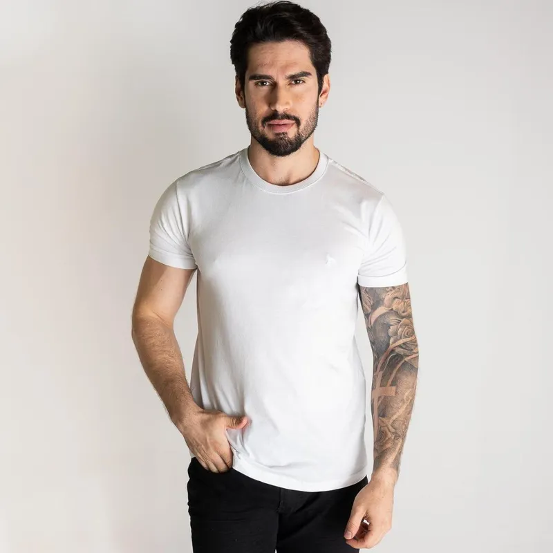 Camiseta Acostamento Monocromática Branca