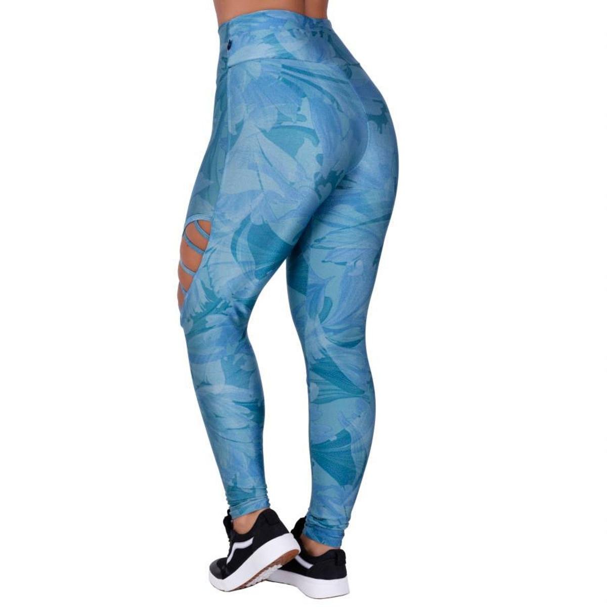 CALÇA LEGGING FITNESS CIRRÊ ESTAMPADO DETALHE TIRAS VAZADA PERNA ORBIS - VINHO - G