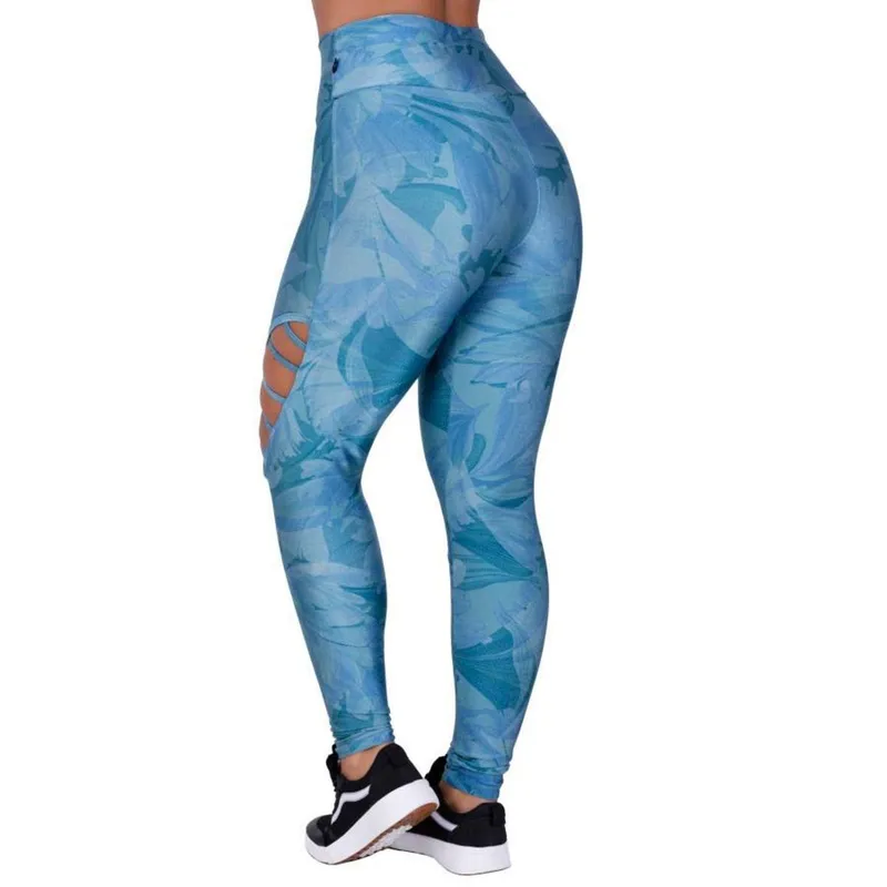 CALÇA LEGGING FITNESS CIRRÊ ESTAMPADO DETALHE TIRAS VAZADA PERNA ORBIS - VINHO - G
