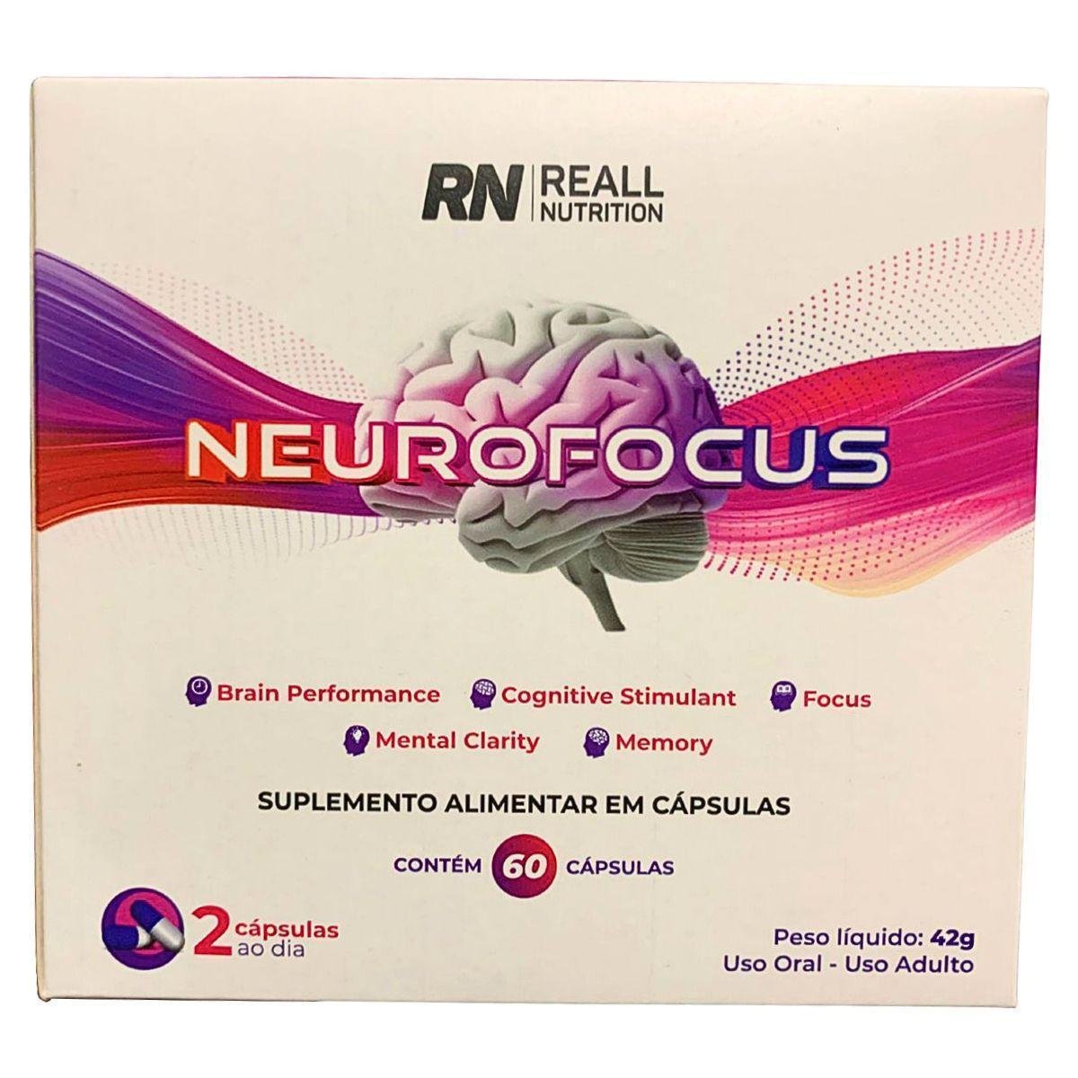 Neurofocus Concentração Memoria Foco Reall Nutrition 60 Caps