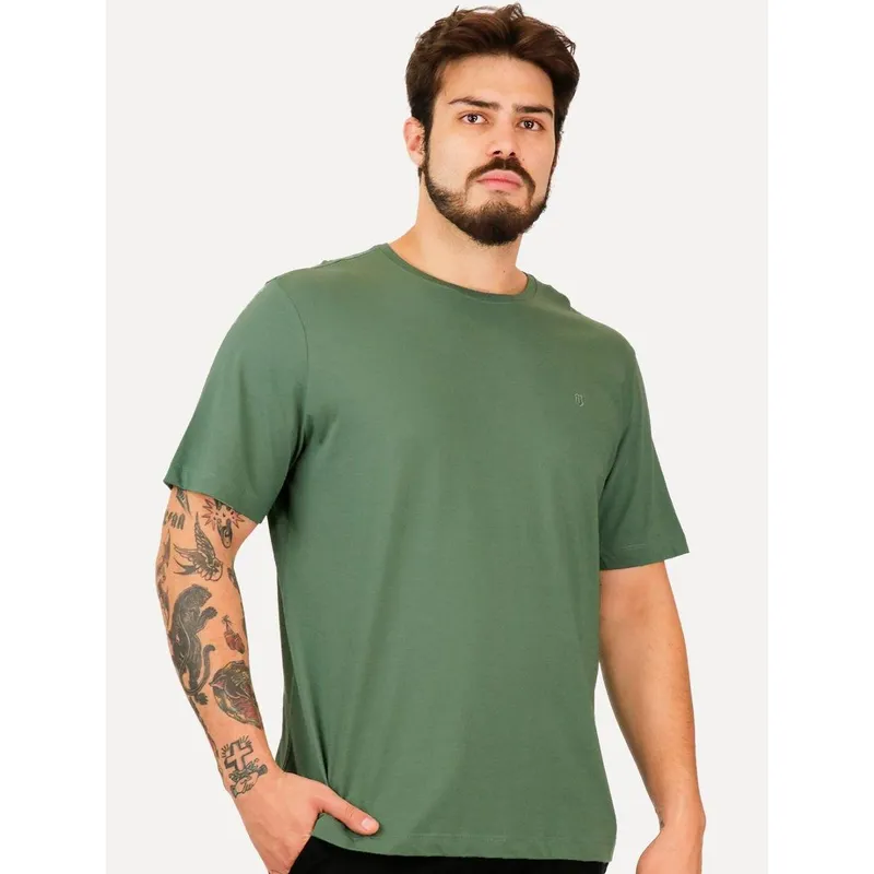 Camiseta Individual Masculina Comfort Logo Verde Escuro