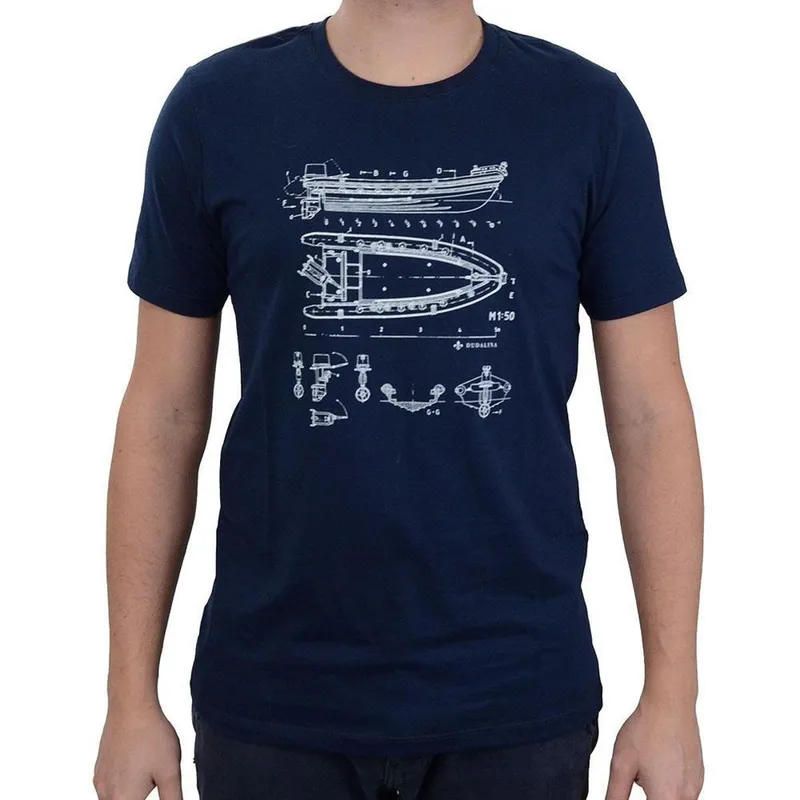 Camiseta Masculina Dudalina MC Instruction Azul Marinho 0877