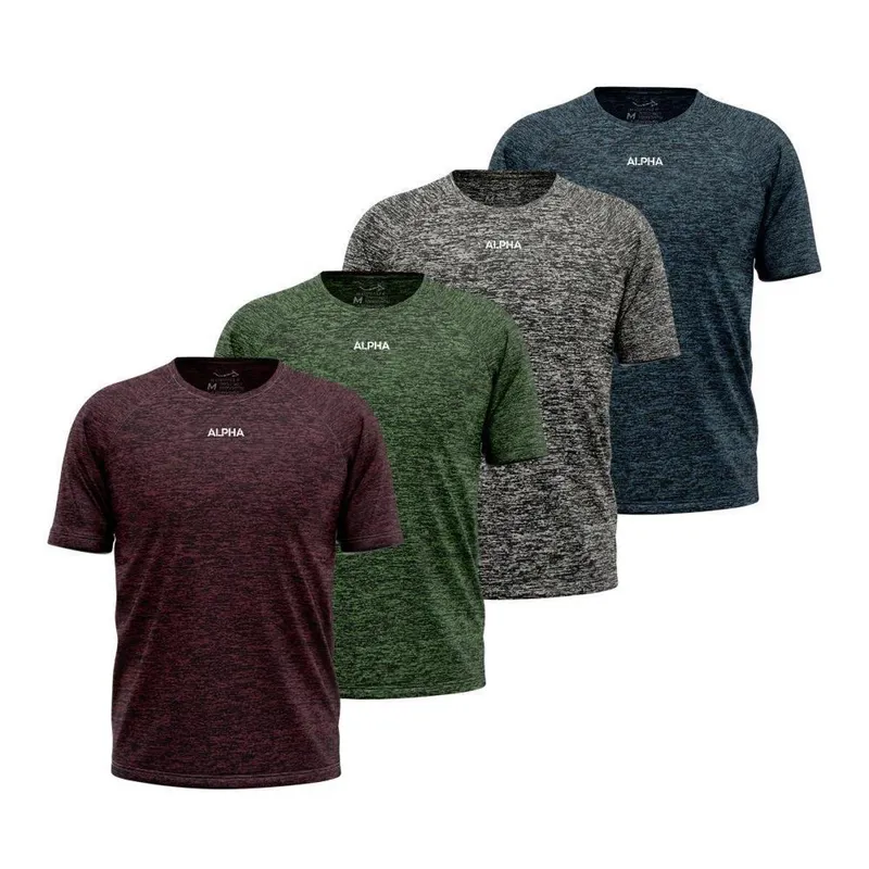 Kit 4 Camisetas Dry Alpha Masculina