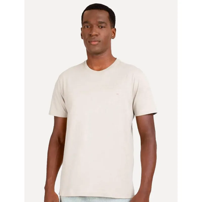 Camiseta Aramis Masculina Basic Lisa Cáqui Médio