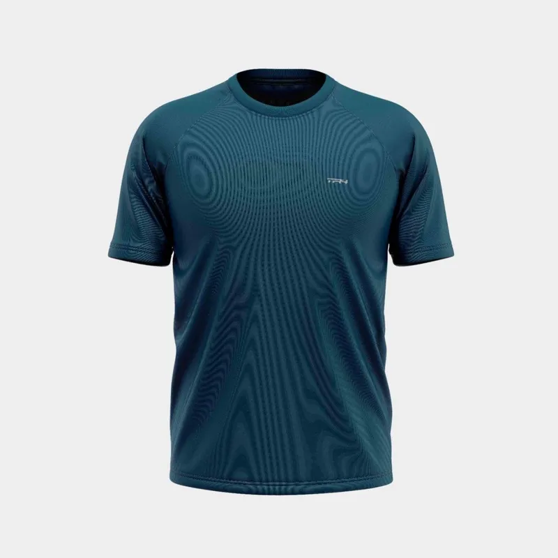 Camisa Masculina TR4 Raglan MARINHO Dia a Dia Treino Academia Fitness Treino Básica Esportiva
